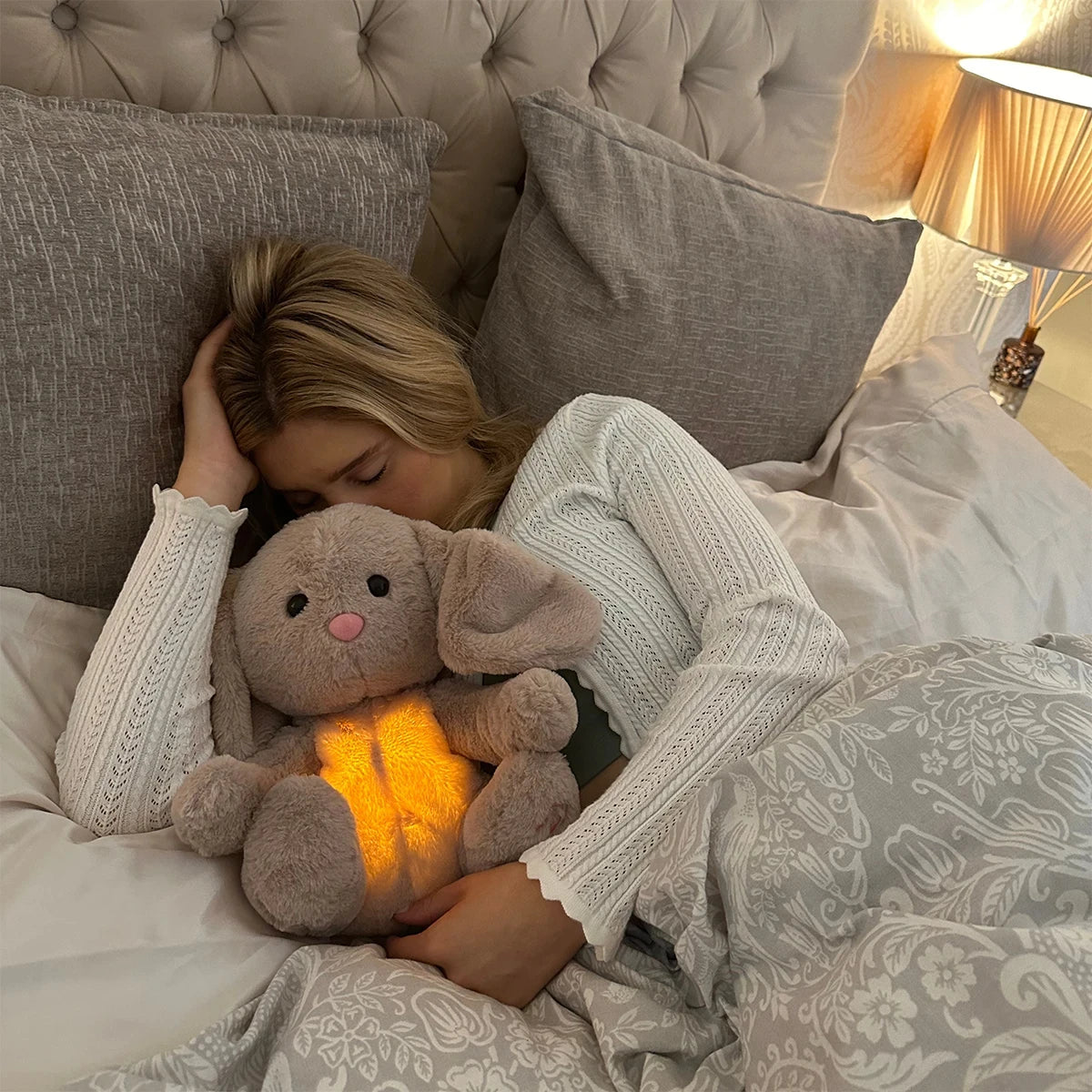 Peluche Lapin gris Sleep Calm
