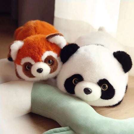 Peluche réversible Panda / Panda roux