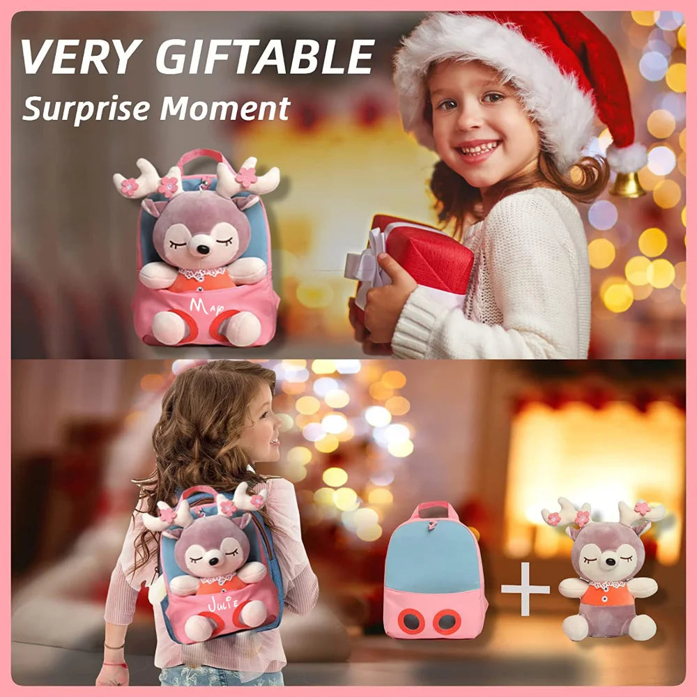 Sac à dos peluche Renne