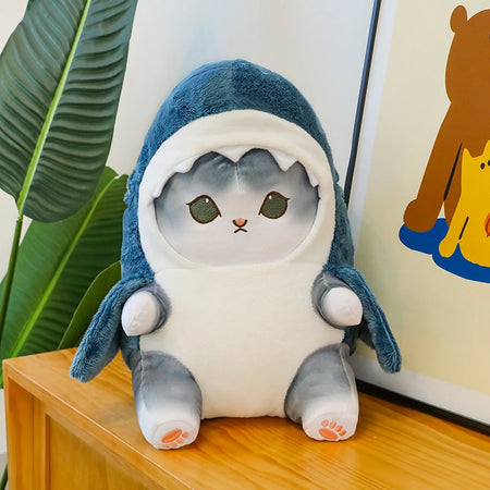 Peluche Mofusand Chat-requin gris