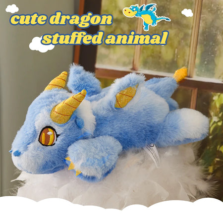 Peluche dragon bleu