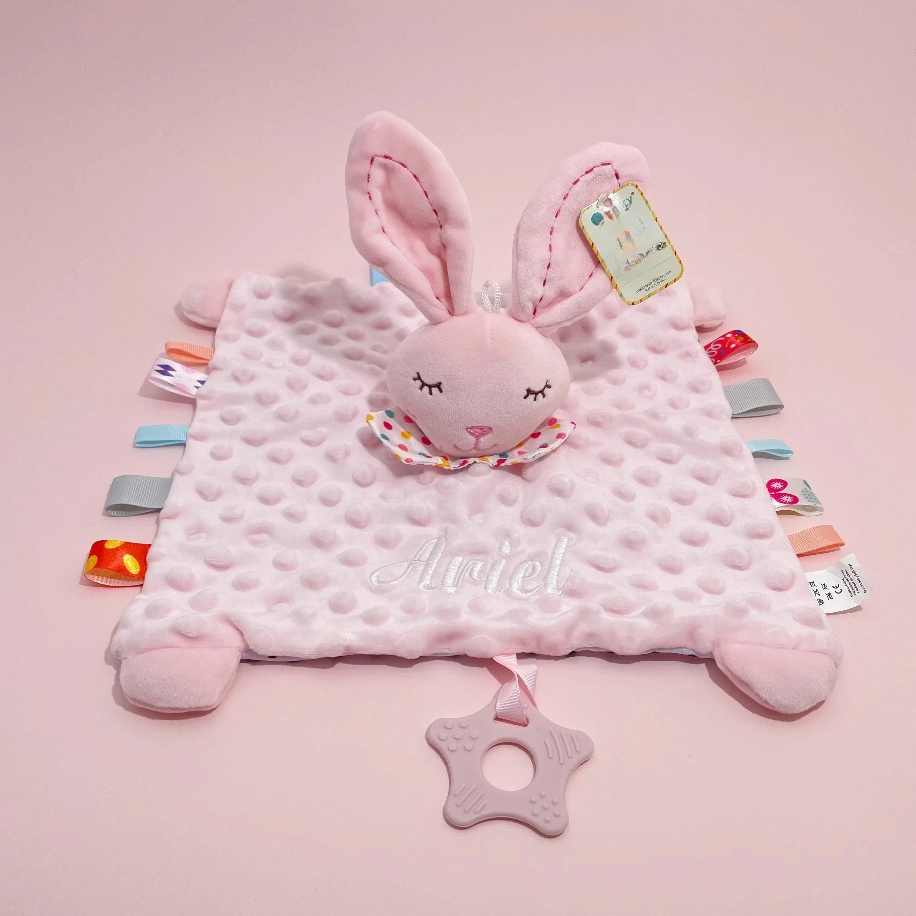 Doudou personnalisé Lapin rose