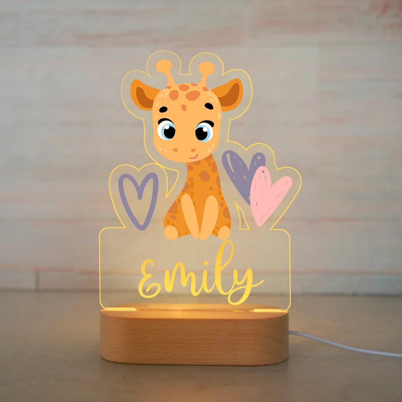 Lampe 3D LED personnalisée Girafe
