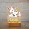Lampe 3D LED personnalisée Licorne arc-en-ciel