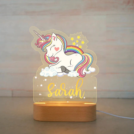 Personalized Rainbow Unicorn LED 3D Lamp