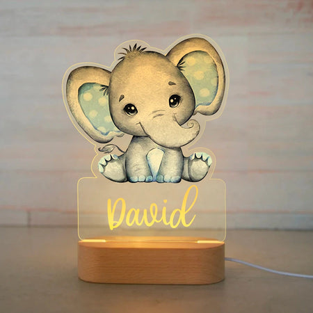 Personalized Blue Elephant 3D LED Lamp