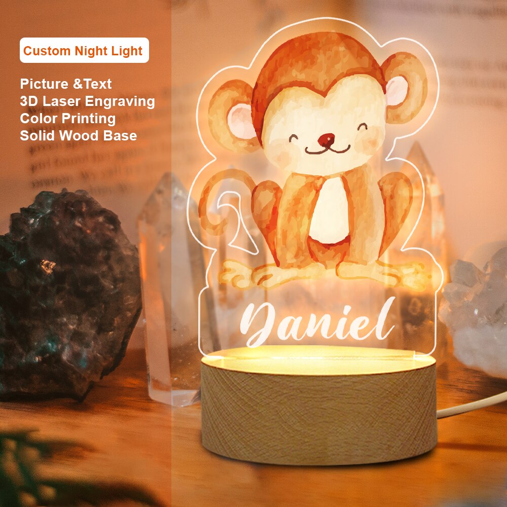 Lampe 3D personnalisée Animaux