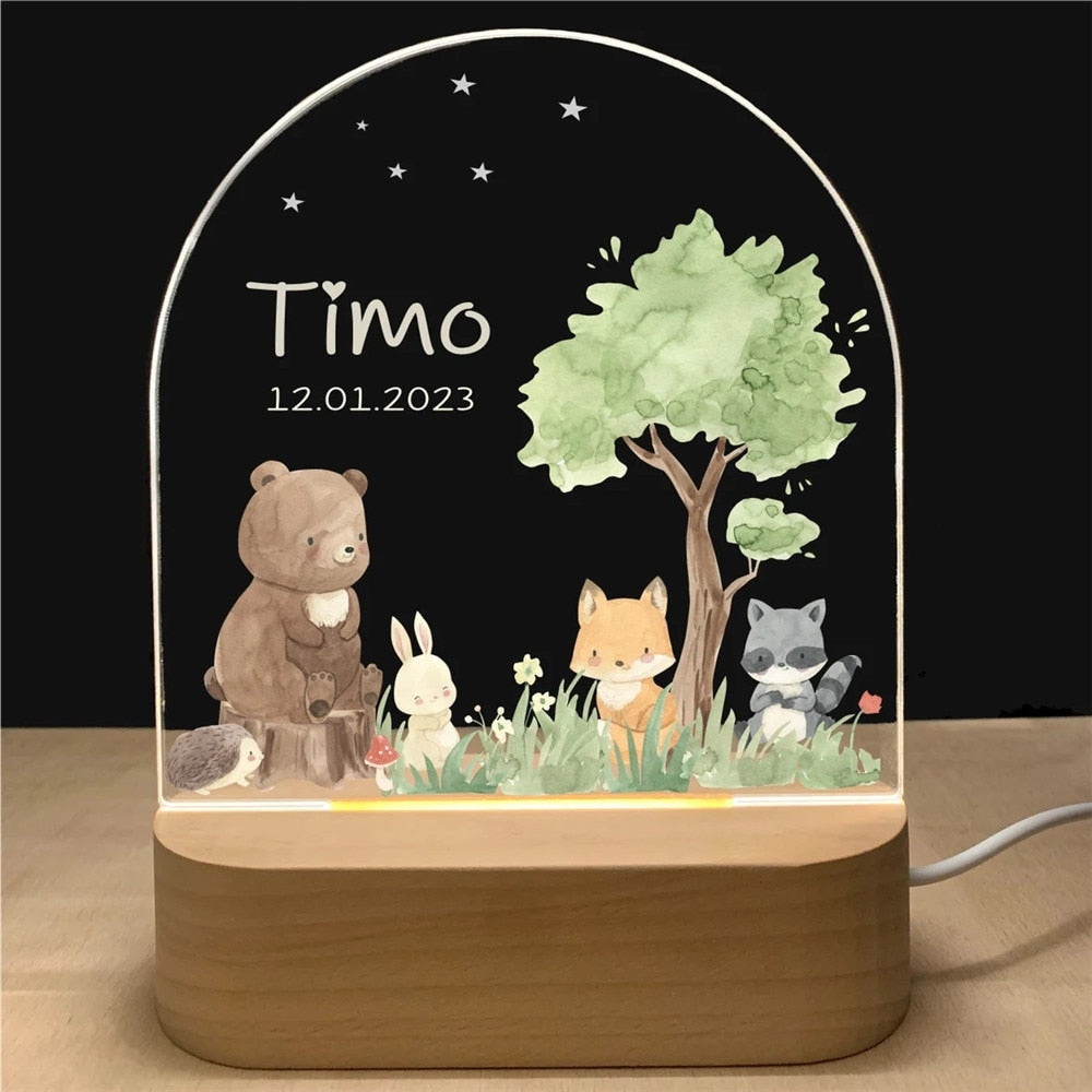 Lampe LED personnalisée la fête des animaux