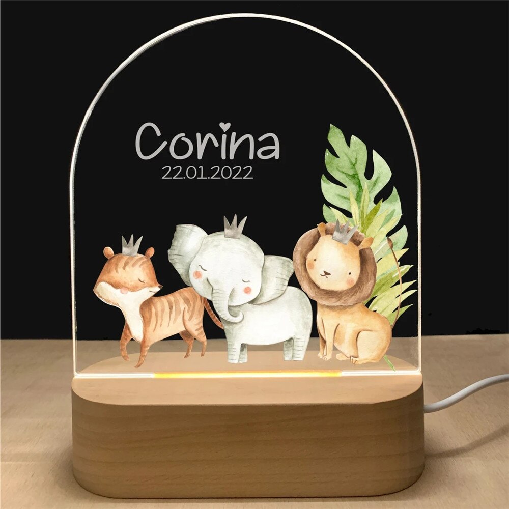 Lampe LED personnalisée la fête des animaux