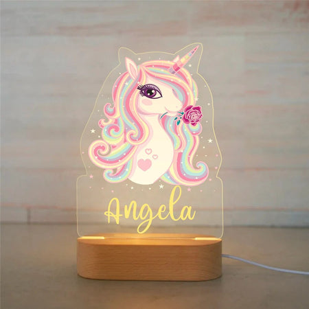 Personalized Girly Unicorn 3D LED Lamp