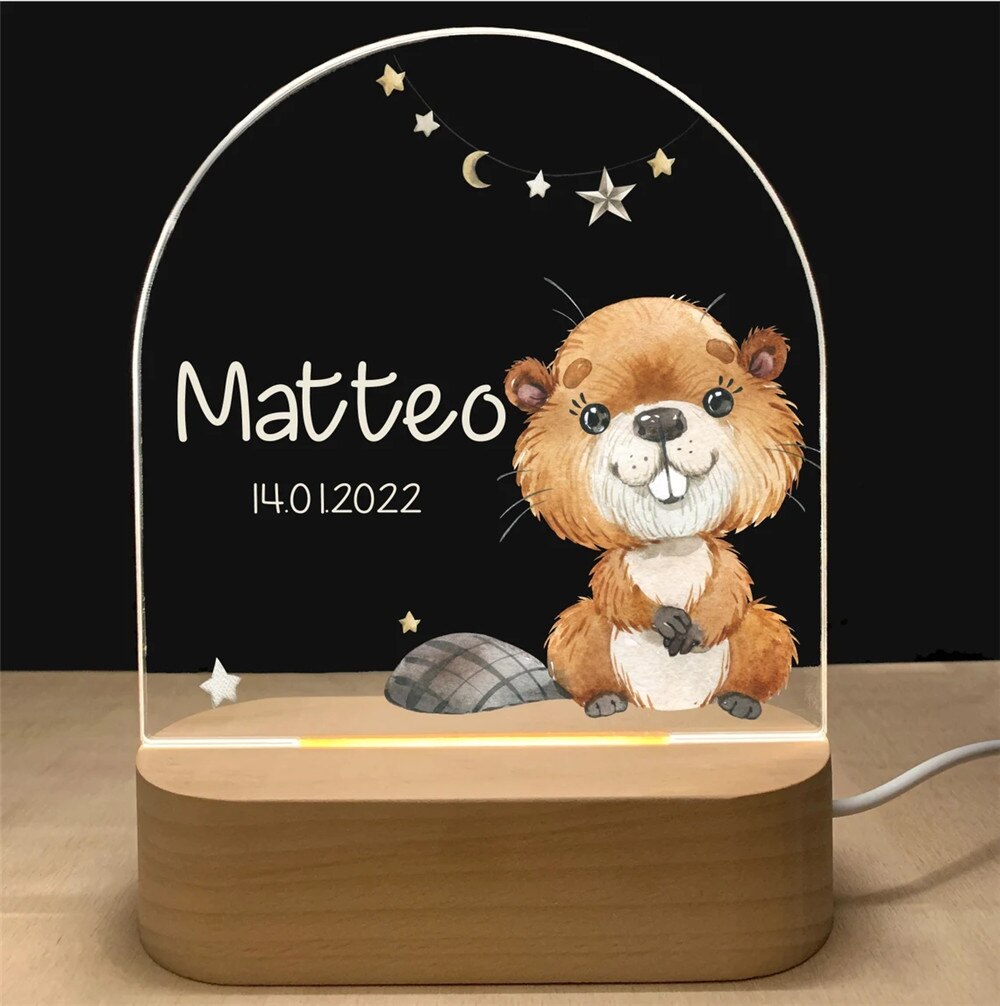 Lampe LED personnalisée Animaux
