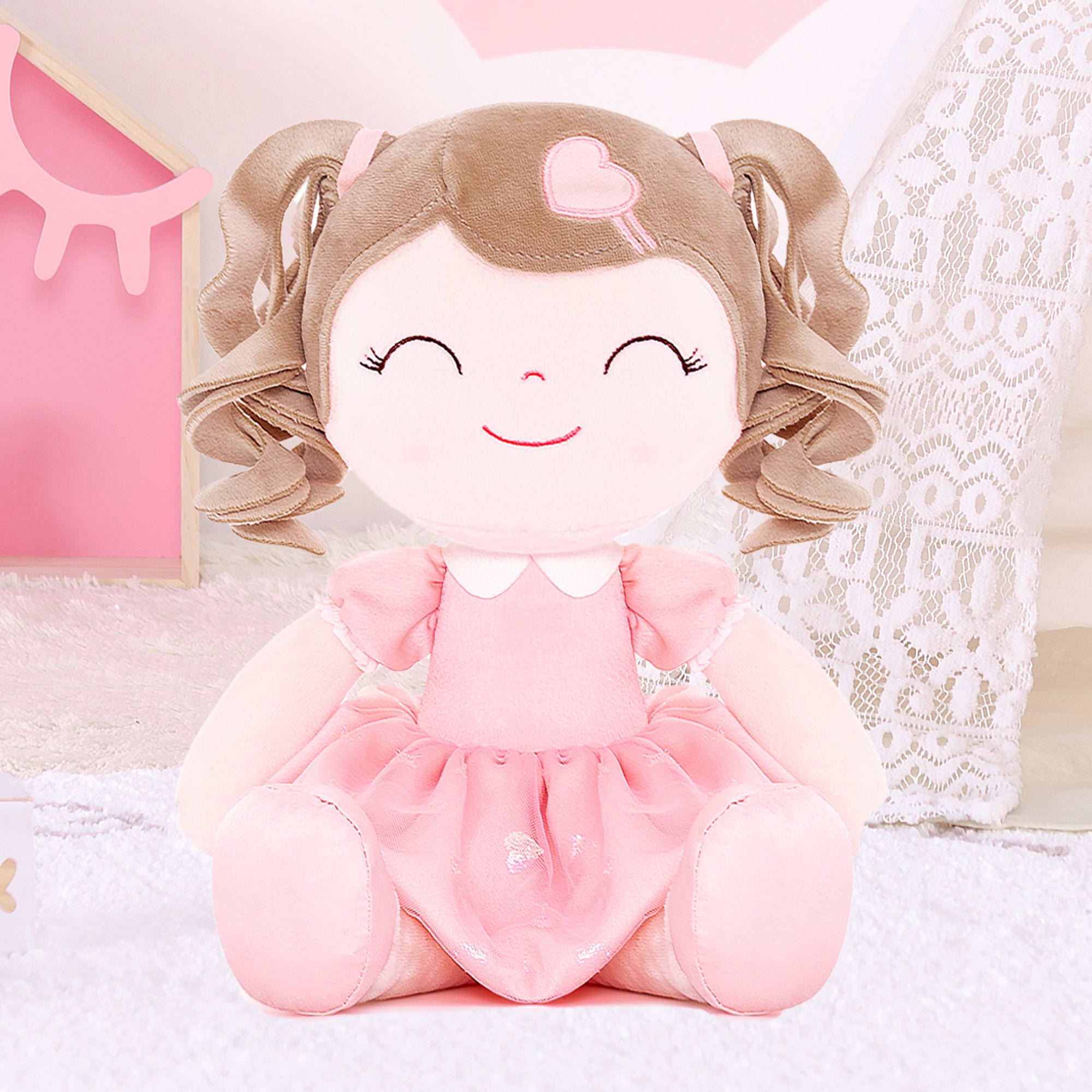 Poupée personnalisée Joli coeur rose