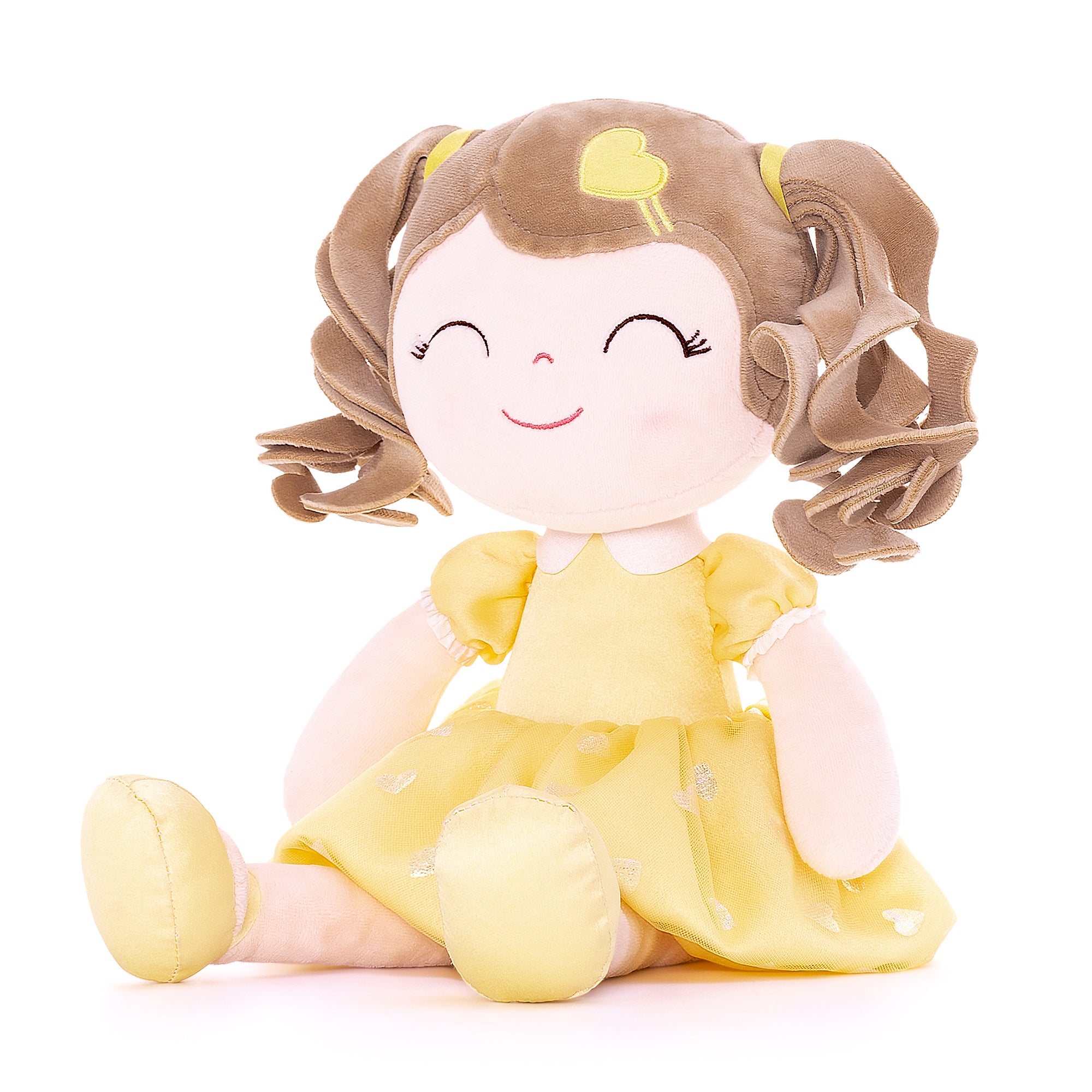 Poupée personnalisée Joli coeur jaune